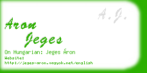aron jeges business card