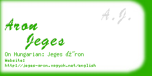 aron jeges business card